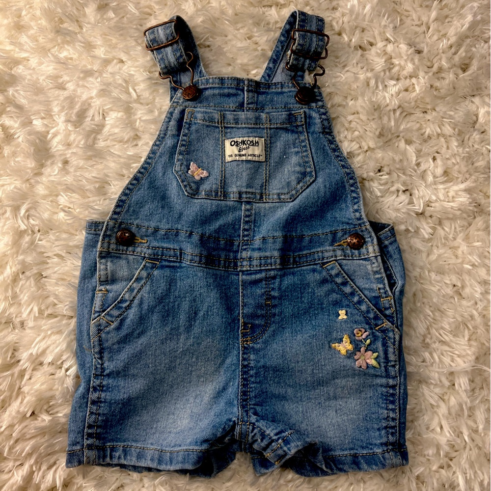Baby girl denim short overalls